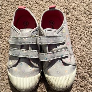 Cat & Jack Gray Sneakers with Multicolor Dots